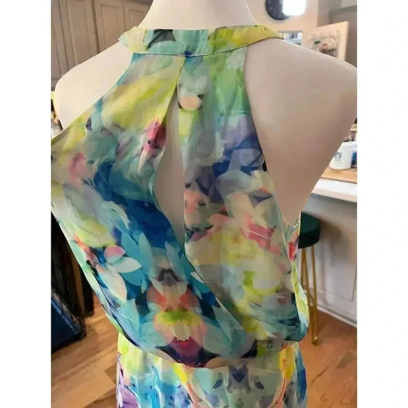 PARKER multicolor faux wrap sleeveless dress size medium - Picture 10 of 11